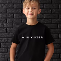 Mini Yinzer shirt for toddlers and kids in Pittsburgh, Black shirt with white text that reads MINI YINZER